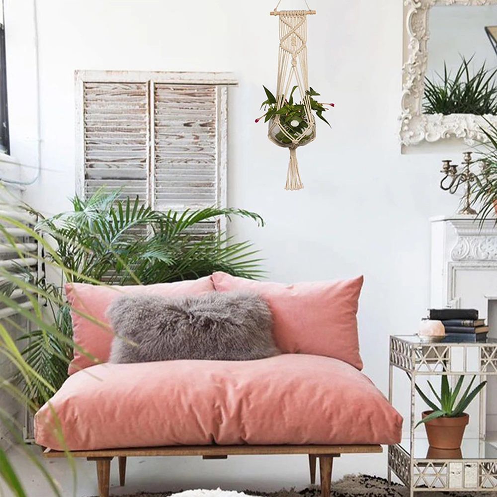 Висячие корзины Подвеска для растений из макраме держатель цветочных горшков