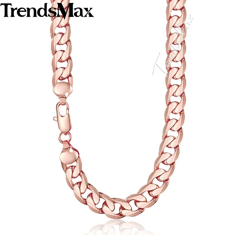 Trendsmax, мужское ожерелье в стиле хип-хоп, Золотая кубинская цепочка, ожерелье для мужчин, ювелирные изделия, Прямая поставка,, подарки 12 мм KGN270