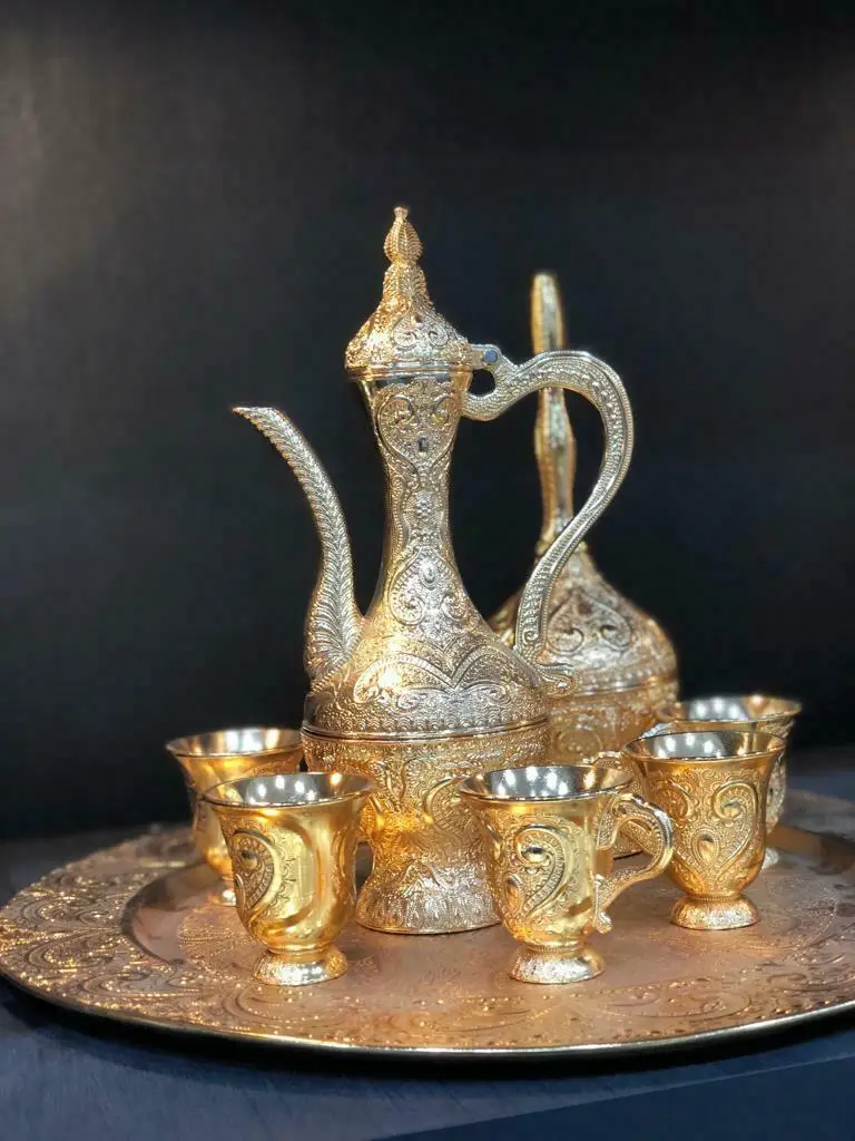 Античный Zamzam питьевой Комплект посеребренный марокканский отличный Eid al adha подарок