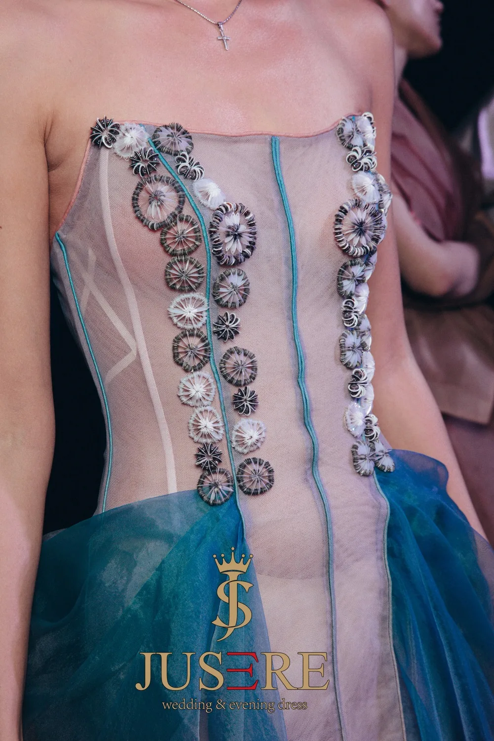 JUSERE показ мод сексуальная прозрачная прямое платье на выпускной ручной