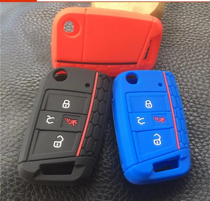 Dsilicone резиновый защитный чехол для ключа автомобиля Polo 2016 2017 golf 7 MK7 Skoda Octavia combi A7 flip