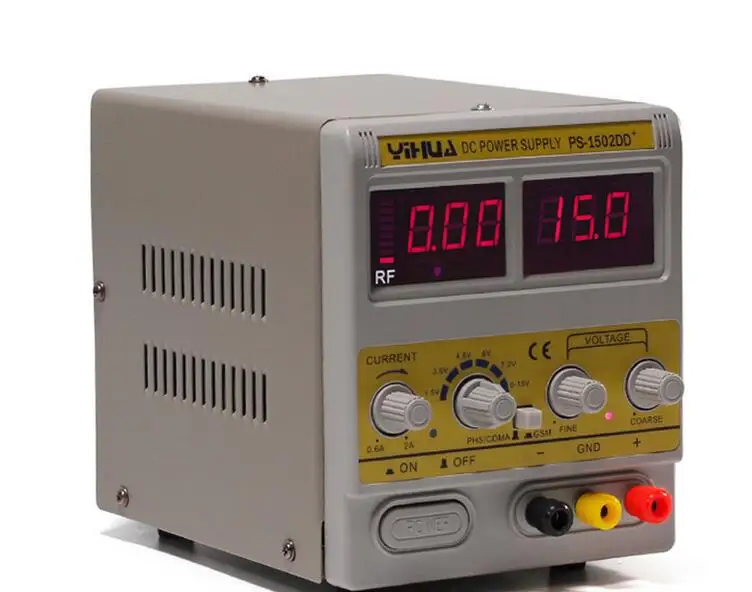 YIHUA PS-1502DD Регулируемый DC Питание 15V 2A Питание 3 знака после запятой высокое качество Мощность поставки 110 В 220 ЕС и США Разъем