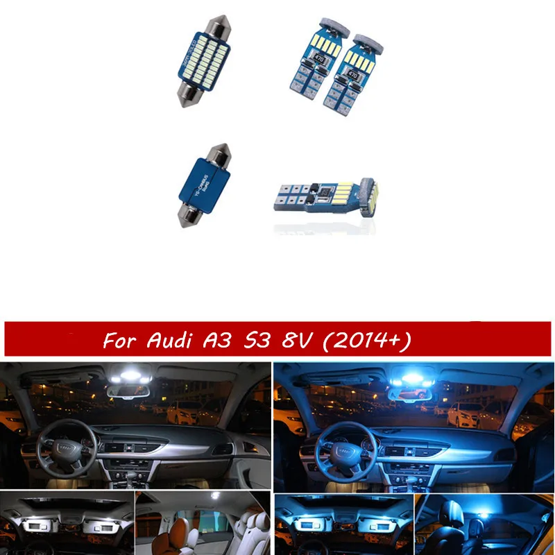 7 шт. светодиодный комплект внутреннего освещения Canbus посылка для Audi A3 S3 8V (2014 +)
