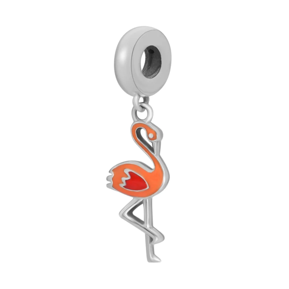 Fits Pandora Bracelet Flamingo Silver Dangle Charms Genuine 925 Sterling Original Beads for Women DIY Jewelry kralen |
