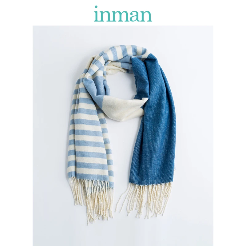 Женский художественный шарф INMAN простой дизайн контраст цвета корейский стиль