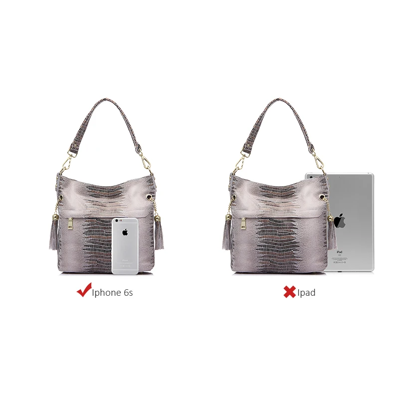 Женская сумка через плечо из натуральной кожи REALER|bag with tassels|bags withbag ladies |