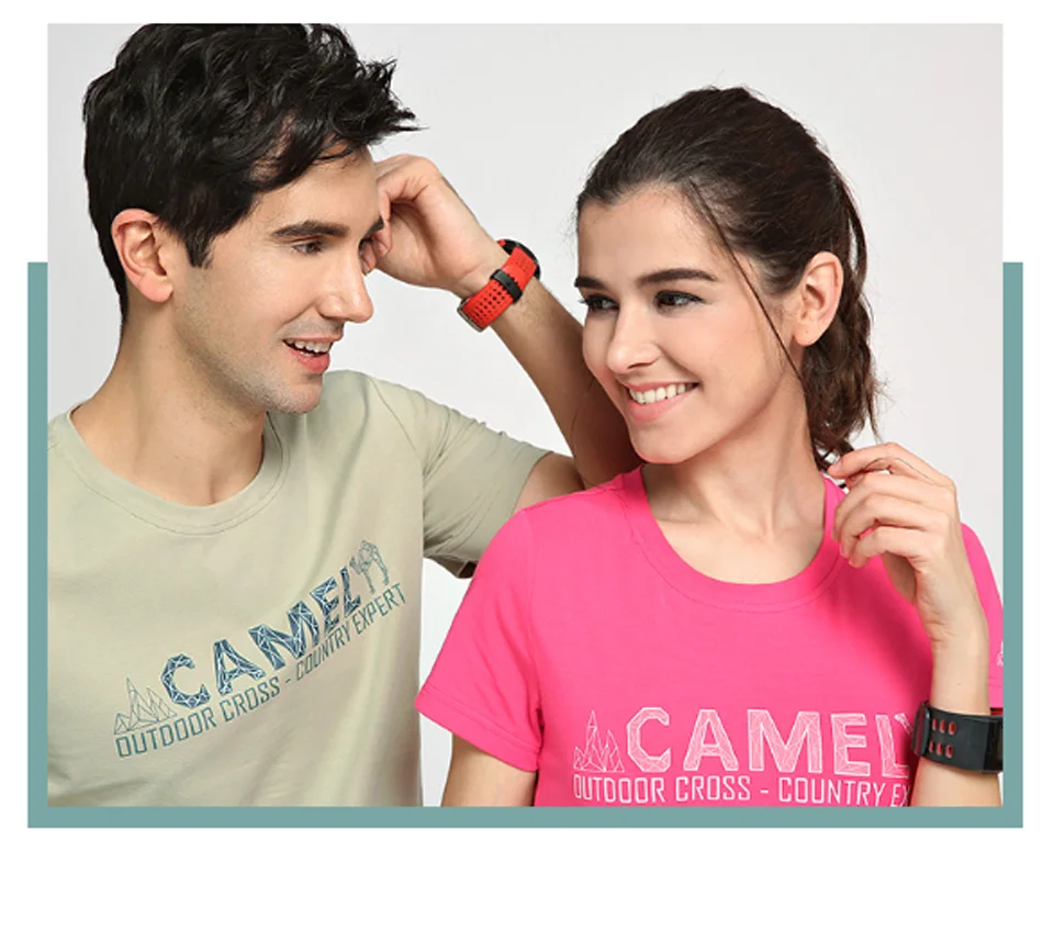 CAMEL мужская и женская уличная футболка из хлопка летняя с коротким рукавом дышащая мягкая Спортивная повседневная рубашка для бега и пешего туризма топы с круглым вырезом