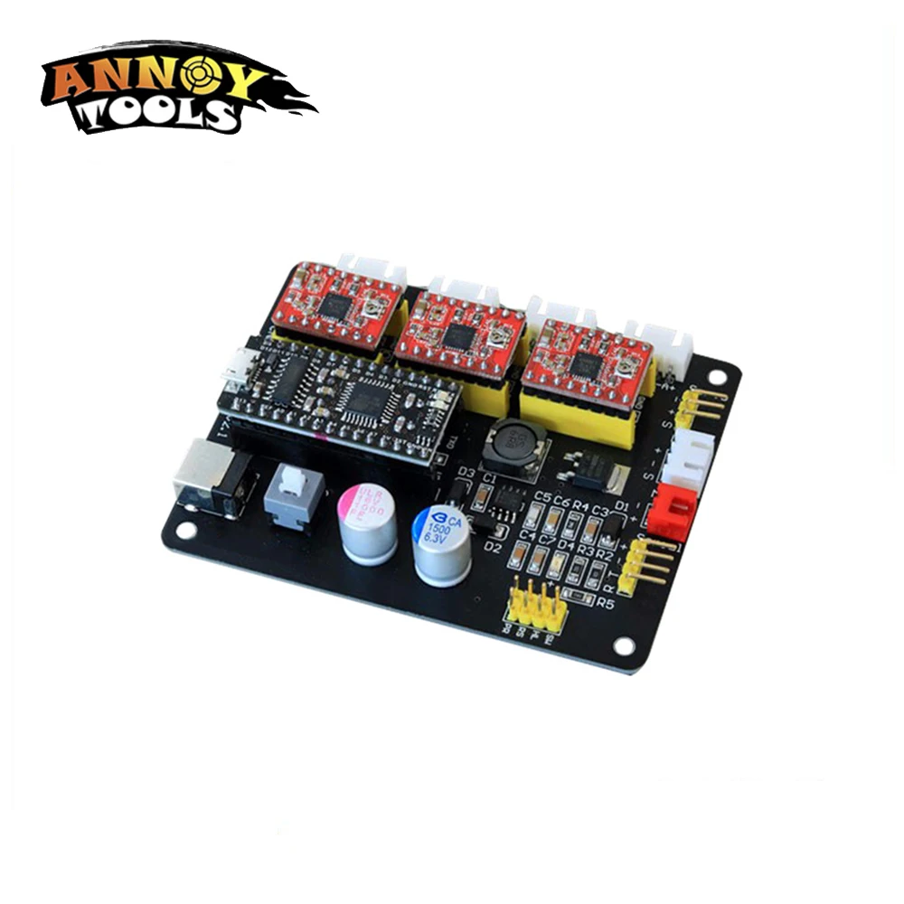 ANNOYTOOLS Mana 3 Оси шагового двигателя привода плата управления для ЧПУ Arduino GRBL/Benbox