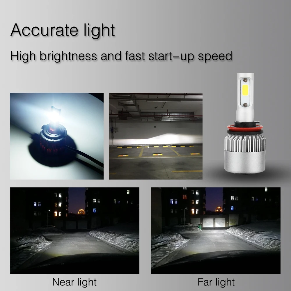 Автомобильные светодиодные лампы Llight H4 H7 H11 H1 H3 H13 880 9004 9005 9006 9007 9003 HB1 HB2 HB3 HB4 H27 12V 24V
