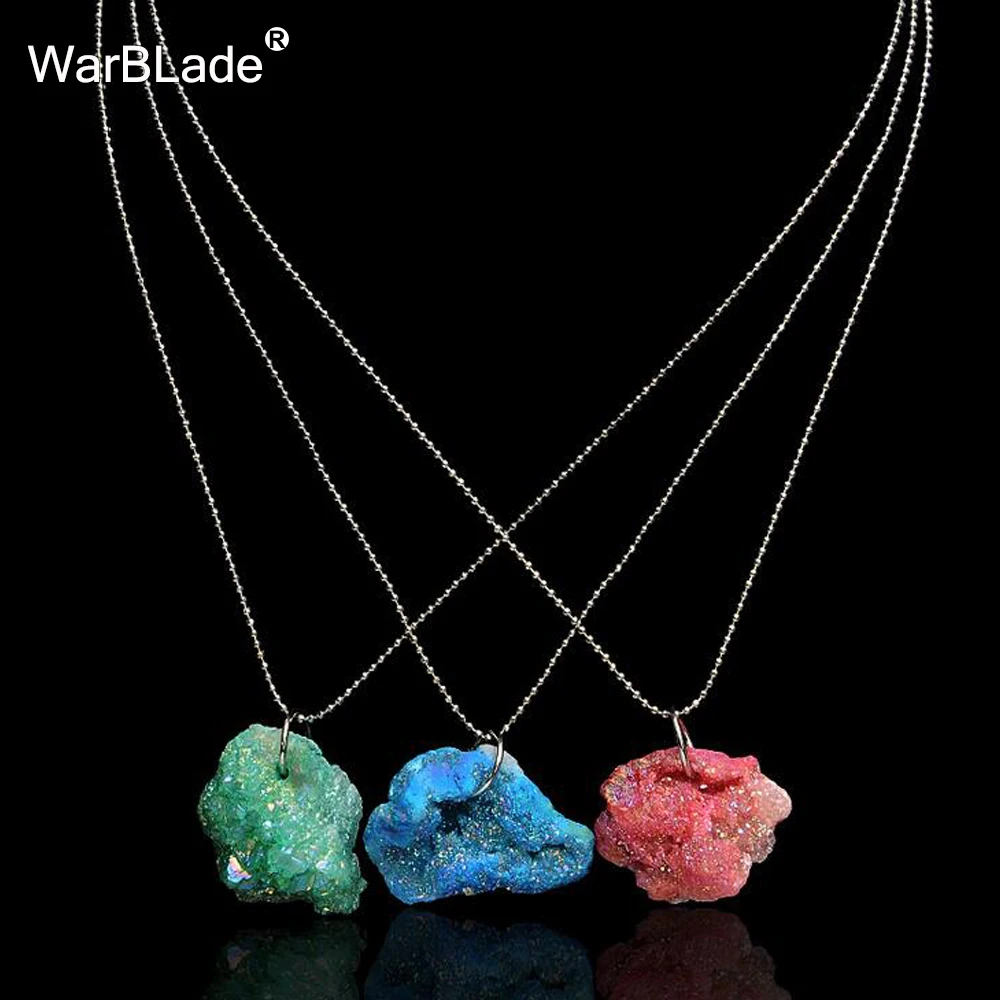 Ожерелье WarBLade из камня и хрусталя грубая натуральная подвеска классическое