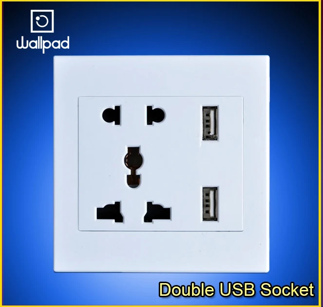 Лидер продаж универсальная настенная розетка с двумя USB портами белого цвета 110 250
