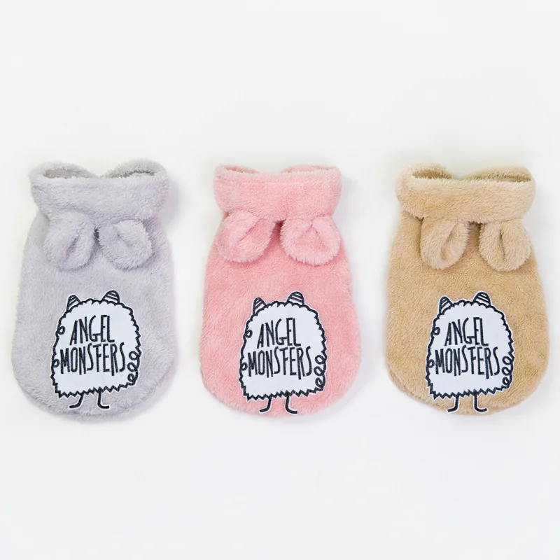 5 размеров милый ангел медведь флис плюшевый шнауцер собака одежда хлопок