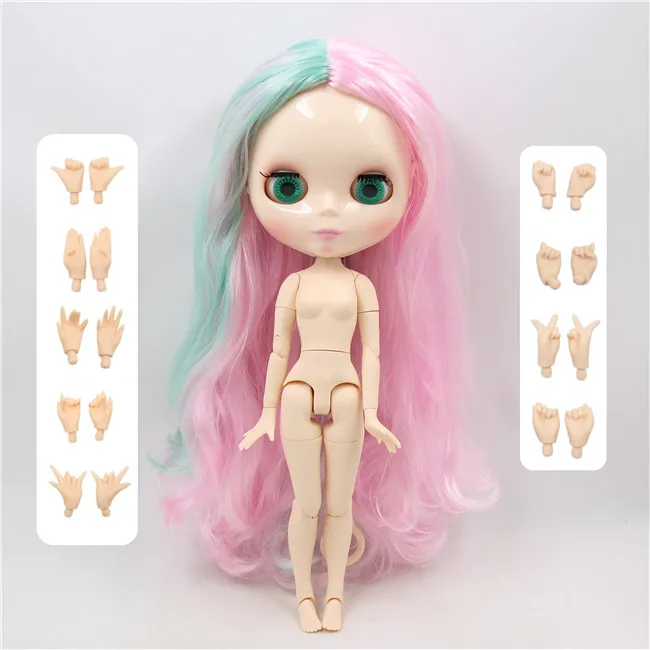 ICY factory шарнирная кукла blyth toy розовый микс Зеленая мята волосы нормальные/суставное тело 1/6 30 см BL10174006 - Цвет: doll with hand AB