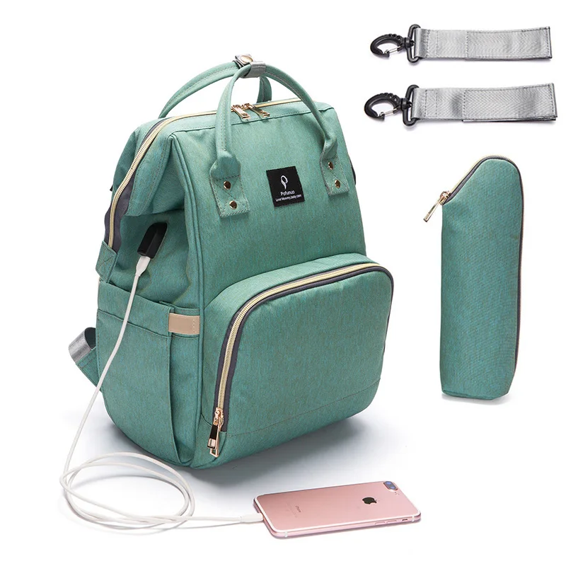

Baby Diaper Bag With USB Interface Large Capacity Waterproof Nappy Baby Bag Kits Mummy Maternity Travel Backpack Nursing Handbag