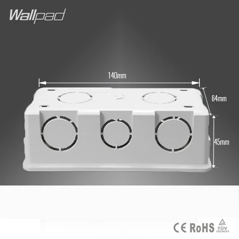Wallpad 140*64 мм Универсальная белая распределительная коробка для монтажа в стену для настенного выключателя и задней розетки, бесплатная доставка - изображение