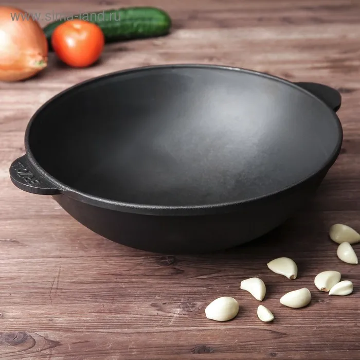 СКОВОРОДА ВОК ЧУГУННАЯ &quotBRIZOLL&quot. Размер 28/30 см.|Сковороды| |