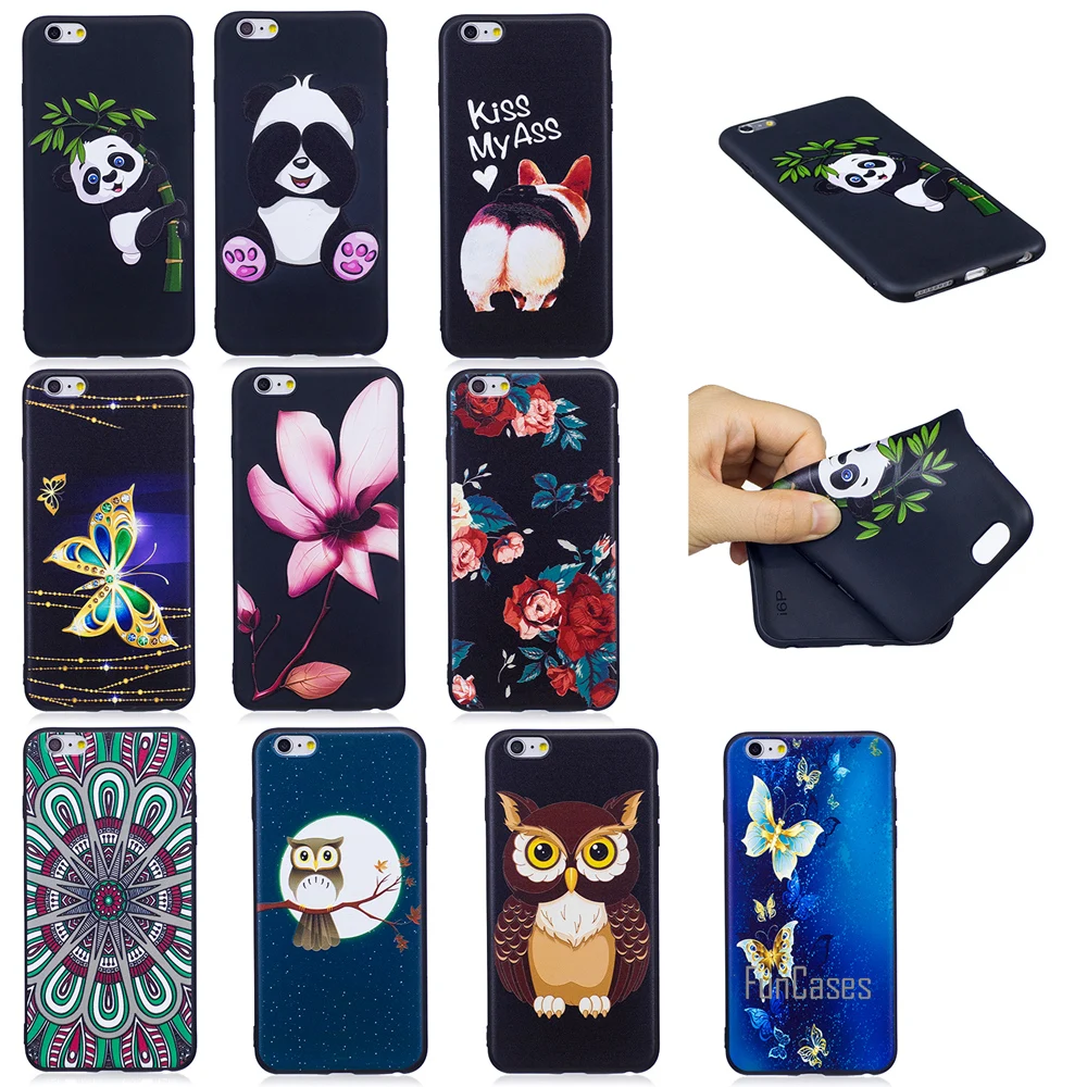 Одежда высшего качества HD рельеф Мягкие TPU чехол для телефона iPhone 7 6 плюс S
