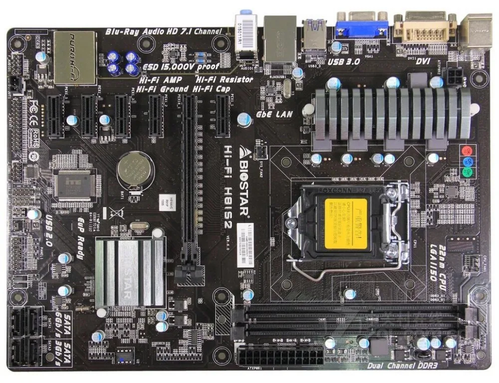 6GPU 6PCIE для Biostar Hi Fi H81S2 оригинальная б/у настольная материнская плата B85 LGA 1150 DDR3 16G
