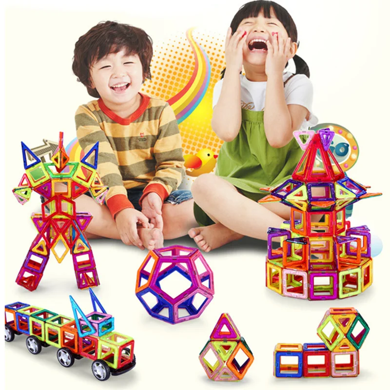 Магнитный мини-конструктор, 128 шт./набор, модель и строительные игрушки, пластиковые магнитные блоки, обучающие игрушки для детей, подарок от AliExpress RU&CIS NEW