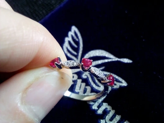 Jewelrypalace 3 Камень Круглый 0.45ct СОЗДАН RUBY Обручение Свадебные Кольца для Для женщин 925 серебро Мода г. Красивые ювелирные изделия