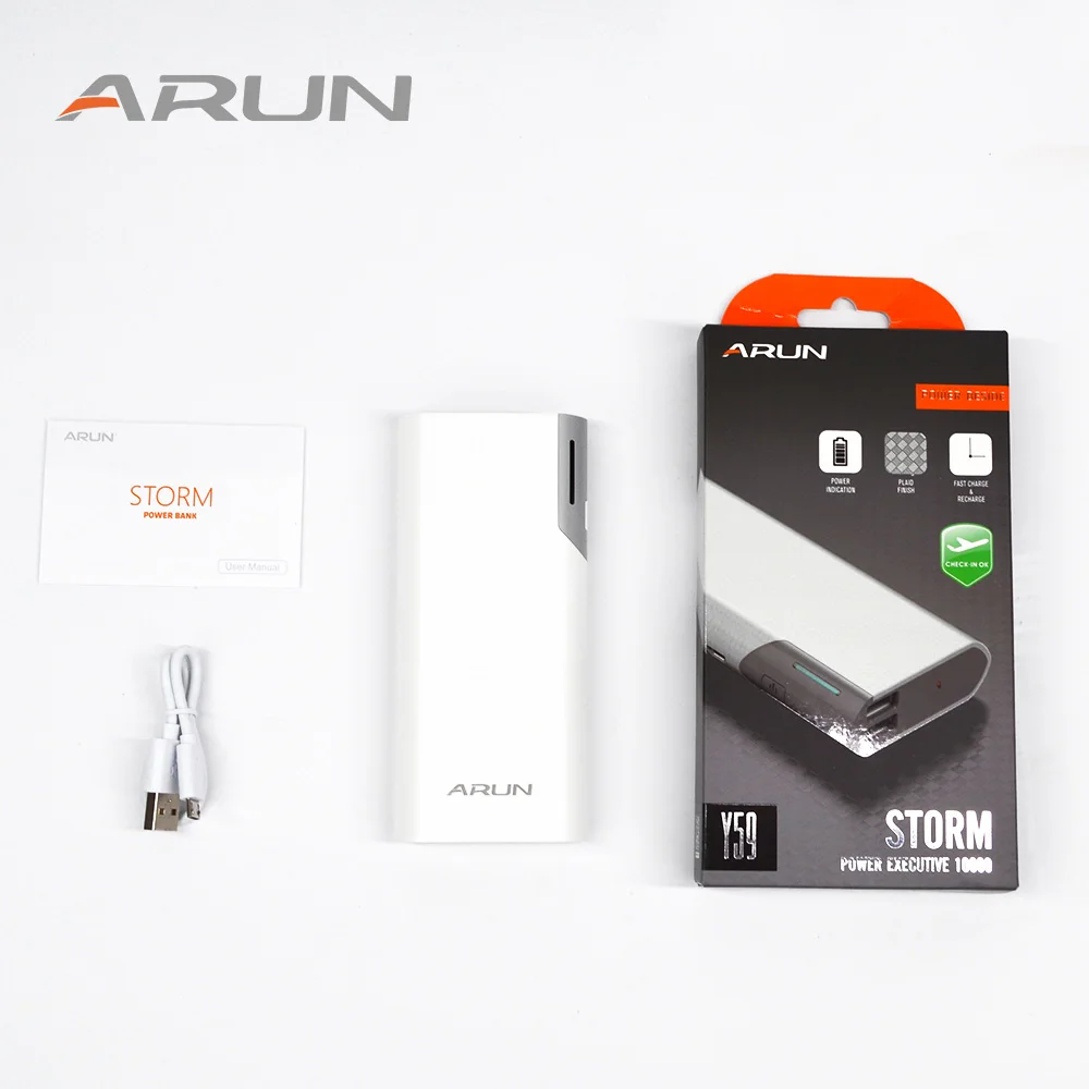 ARUN 4000 мАч Внешний аккумулятор 2 USB полимерный и Портативный быстрое зарядное