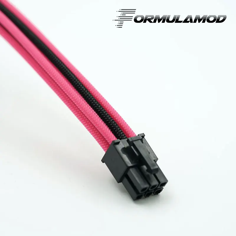 Black and Pink FormulaMod Fm-PCI6P-D, PCI-E 6Pin GPU удлинитель питания, материнская плата 18AWG 6Pin многоцветные соответствующие кабели расширения - Цвет лезвия: Black and Pink