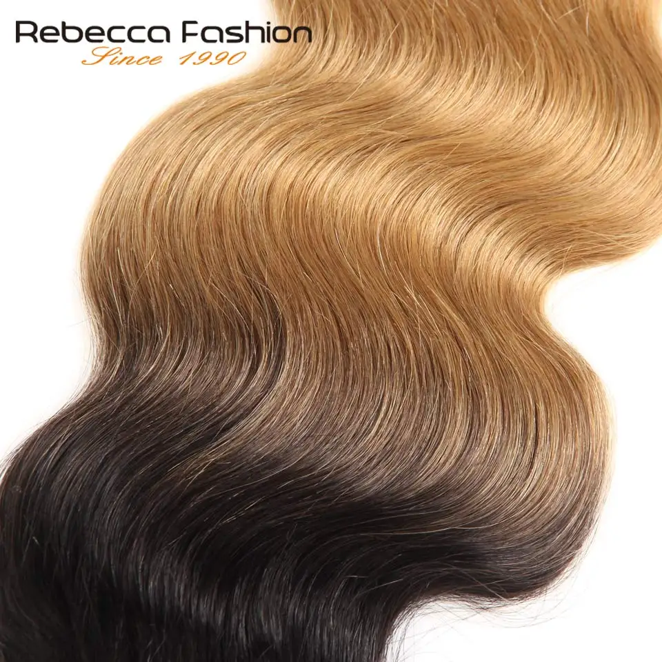 Натуральные волнистые волосы Rebecca 1 пучок цветные # T1B/30 T1B/27 T1B/99J T1B/BUGR Remy