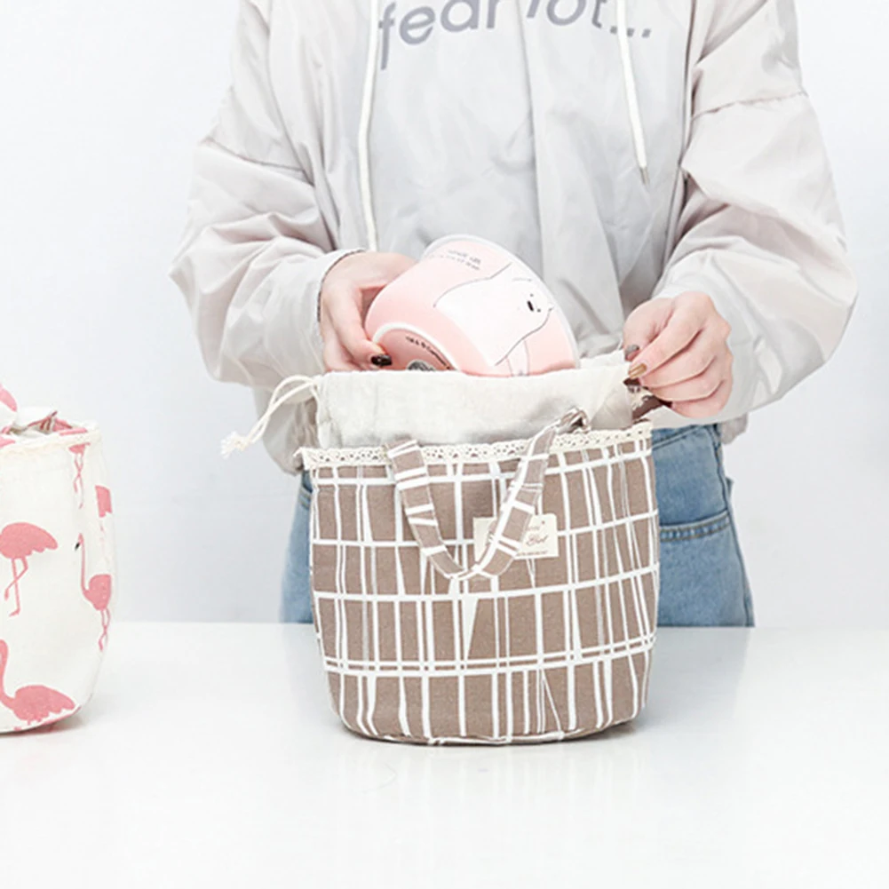 Портативный медведь Фламинго узор изолированные рисунок строка обед мешок