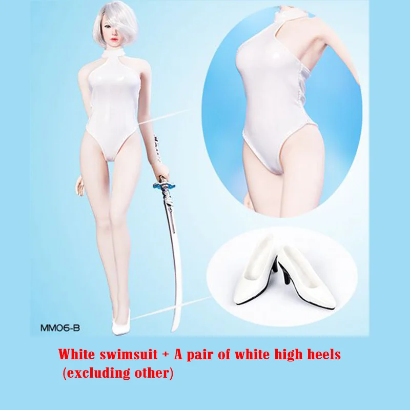 1/6 г. Весы MM06 YoRHa 2B Купальник бикини с лямкой на шее Костюм Кожаная одежда Туфли