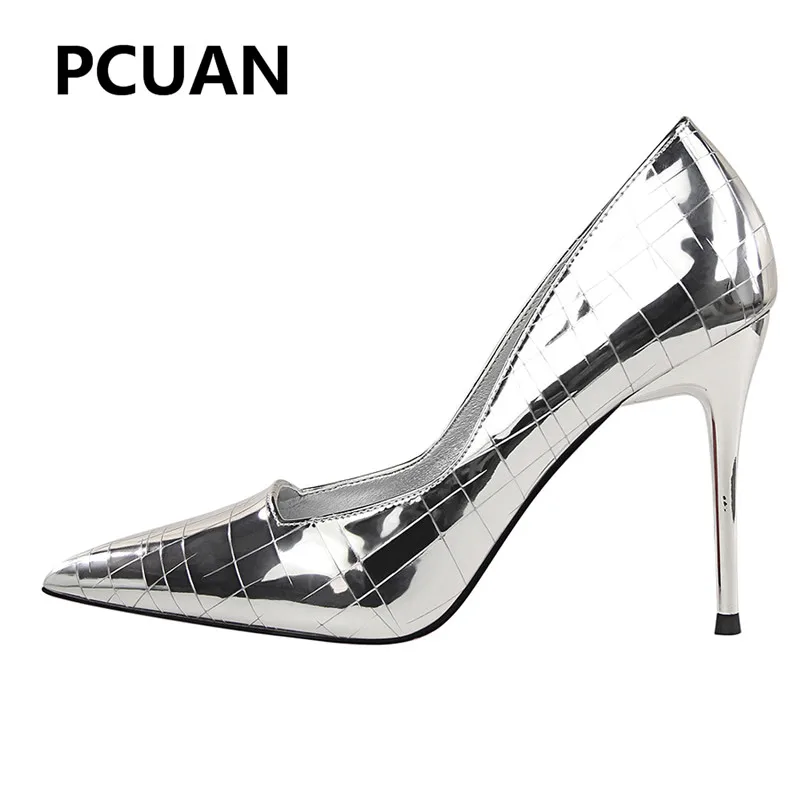 Известный бренд PCUAN/пикантная обувь в клетку стиле ретро на высоком