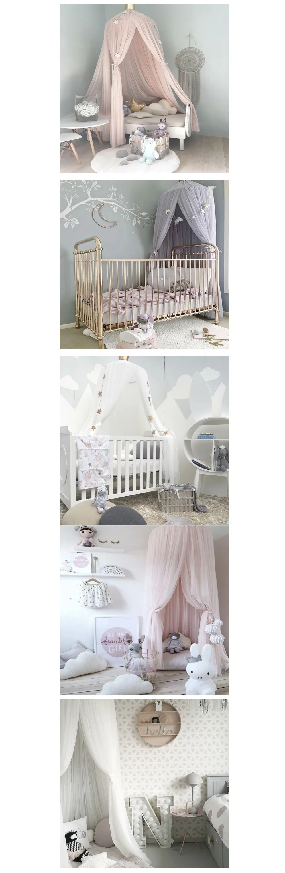 Балдахин промытый Хлопок Ткань Круглый купол подвесная кровать Играть Палатка занавески для кровати для двойной королевы полноразмерная кровать дети чтение игрушечные палатки