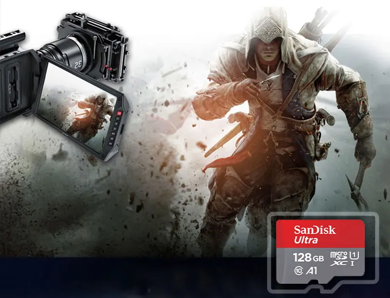 SanDisk Ultra A1 карты памяти MicroSD 200 ГБ 128 ГБ 64 ГБ 32 ГБ 16 ГБ MicroSDHC/SDXC UHS-Я 98 МБ/с. карты памяти Micro SD картао де memoria