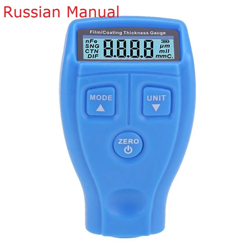 Blue Russia GM200 толщиномер для нанесения краски, тестер, ультразвуковая пленка, мини-прибор для измерения покрытия автомобиля, прибор для измерения краски, руководство на русском и английском языках - Цвет: Blue Russia