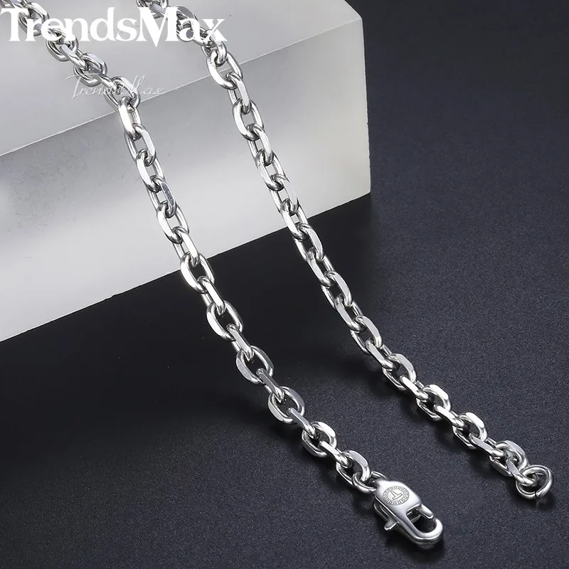 Trendsmax Rolo Для Мужчин's Цепочки и ожерелья цепи Нержавеющая сталь Серебряный тон 3/4/6/8 мм KKNM162