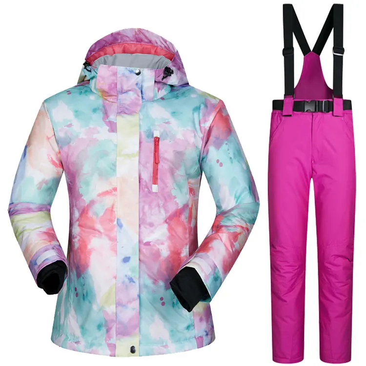 XS And Red Womens Ski Suit Snowboard Clothes Waterproof Winter Outdoor Snow Ski Jackets And Pants Skiing And Snowboarding Jacket Women - Color: XS And Red