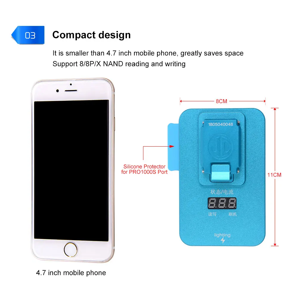 JC PCIE программатор для iPhone 8/8 Plus/X Многофункциональный формат разделов Резервное копирование Pro1000s ремонт чтение данных запись модульный инструмент