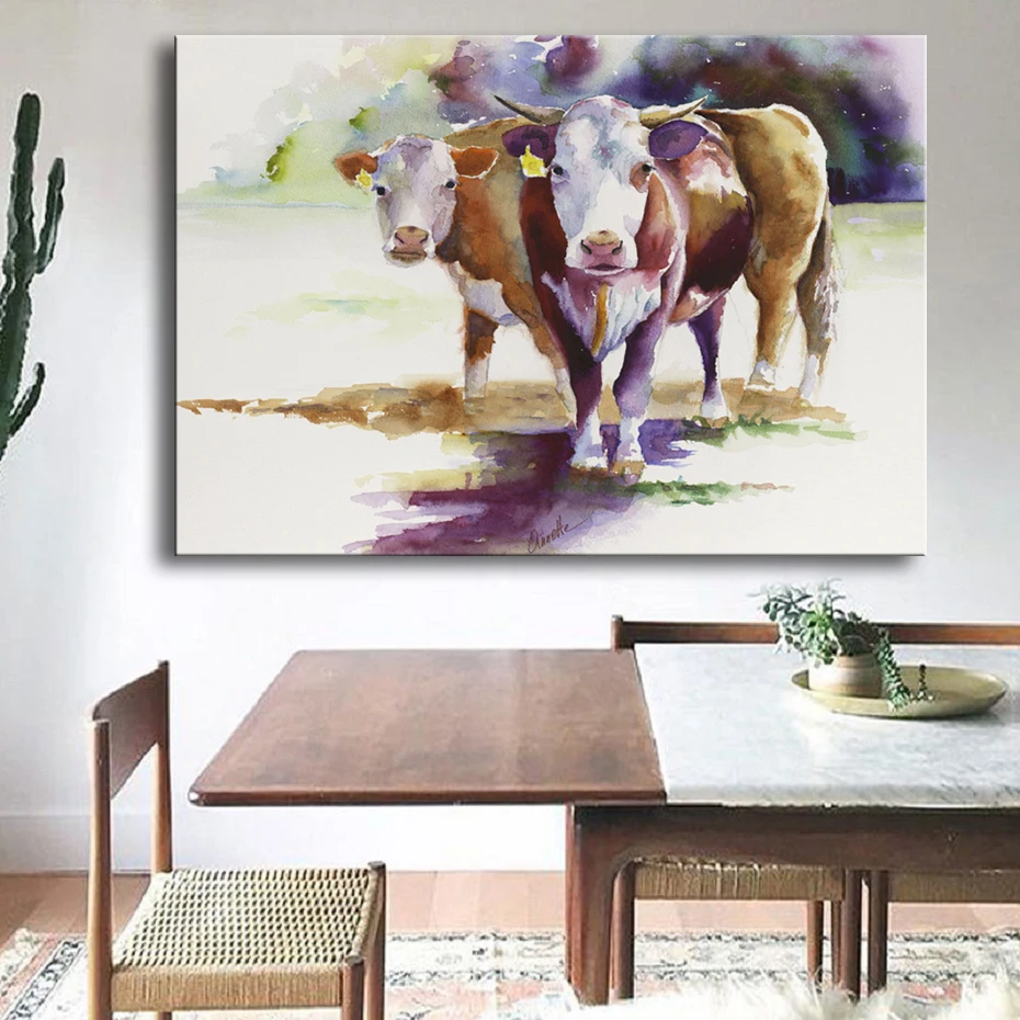 Художественные картины на холсте с изображением животных и коровы|Рисование