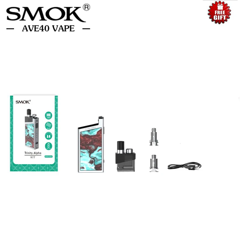 Оригинальный Smok Vape Trinity Alpha Pod Комплект 1000 мАч батарея 2 8 мл электронная сигарета