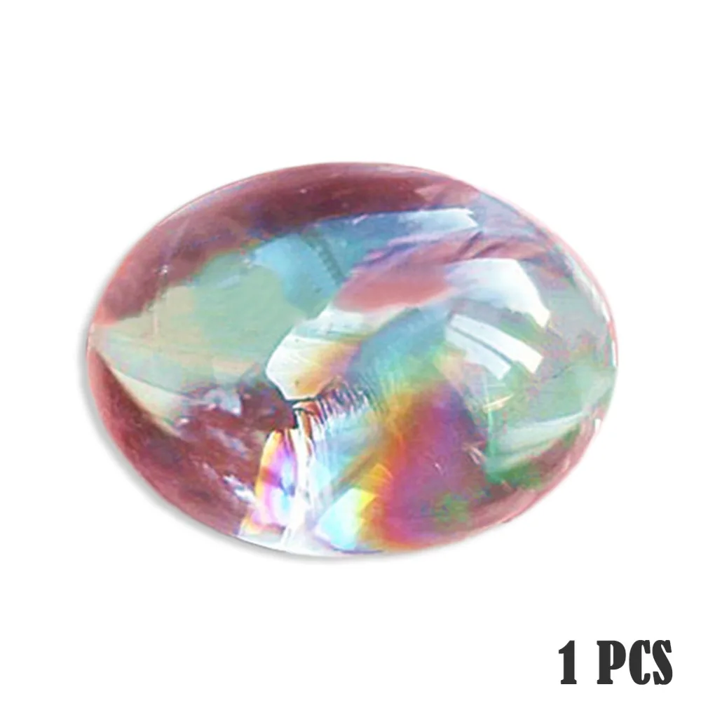 Природный Радуга Флюорит Драгоценный Камень Сфера Кристалл Кварца Мяч Белый Crystal
