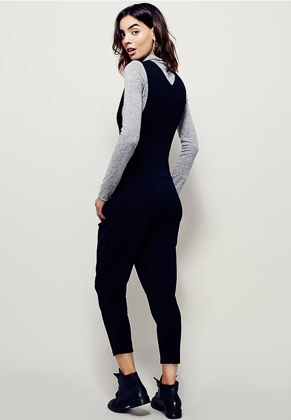 

Woven Casual Female Sleeveless Jumpsuit