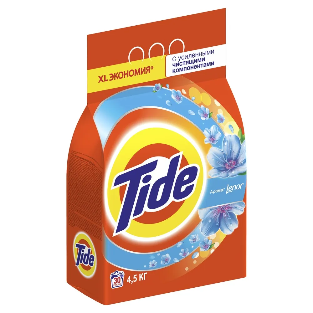 Стиральный порошок Tide Автомат 2в1 Lenor эффект 30 стирок 4 5 кг. | Дом и сад