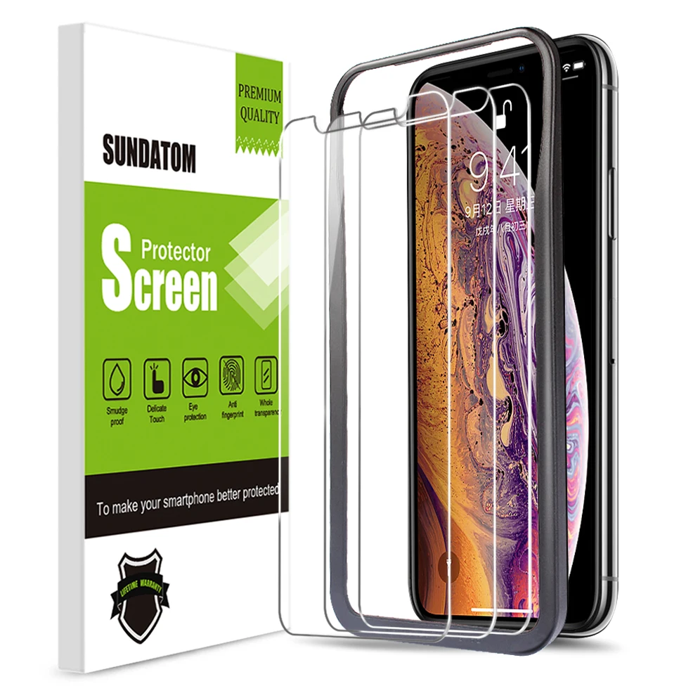 Протектор экрана для iPhone X Xs Max Xr SUNDATOM 10H закаленное стекло Анти-взрыв защитный экран стекло установка инструмент