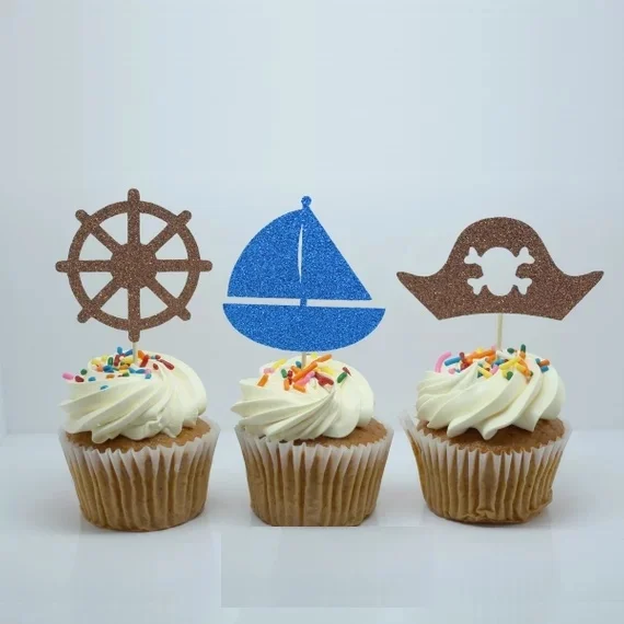 Блеск Ahoy это мальчик стикеры морской тематики для дня рождения бокалы кексов