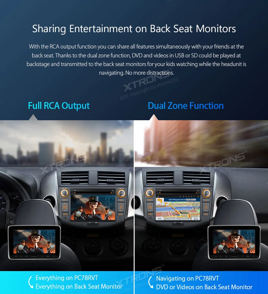 XTRONS " Android 8,1 автомобильный DVD мультимедийный плеер gps навигация RCA радио USB для Toyota RAV4 2006 2007 2008 2009 2010 2011 2012