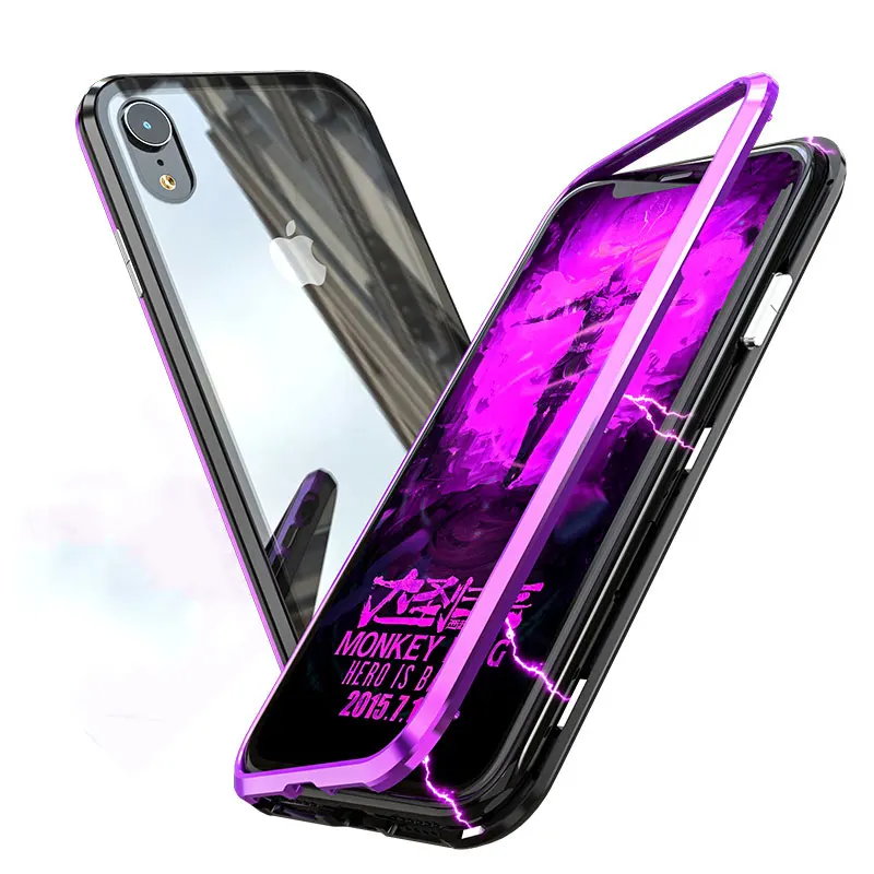 Магнитный металлический адсорбционный чехол для iPhone11pro max XR, роскошный Ультратонкий чехол из закаленного стекла для iPhone XS max, противоударный