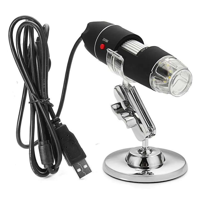8LED 1600x USB 2MP цифровой микроскоп электронный объектив зум-светильник биологическая Лупа эндоскоп камера видео стенд