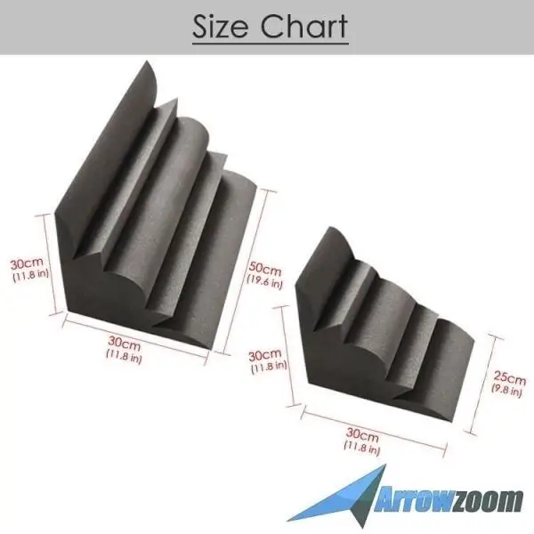 Arrowzoom 4 шт. Угловые басовые ловушки студийная панель Звукопоглощающая акустическая пена лечение AZ1036