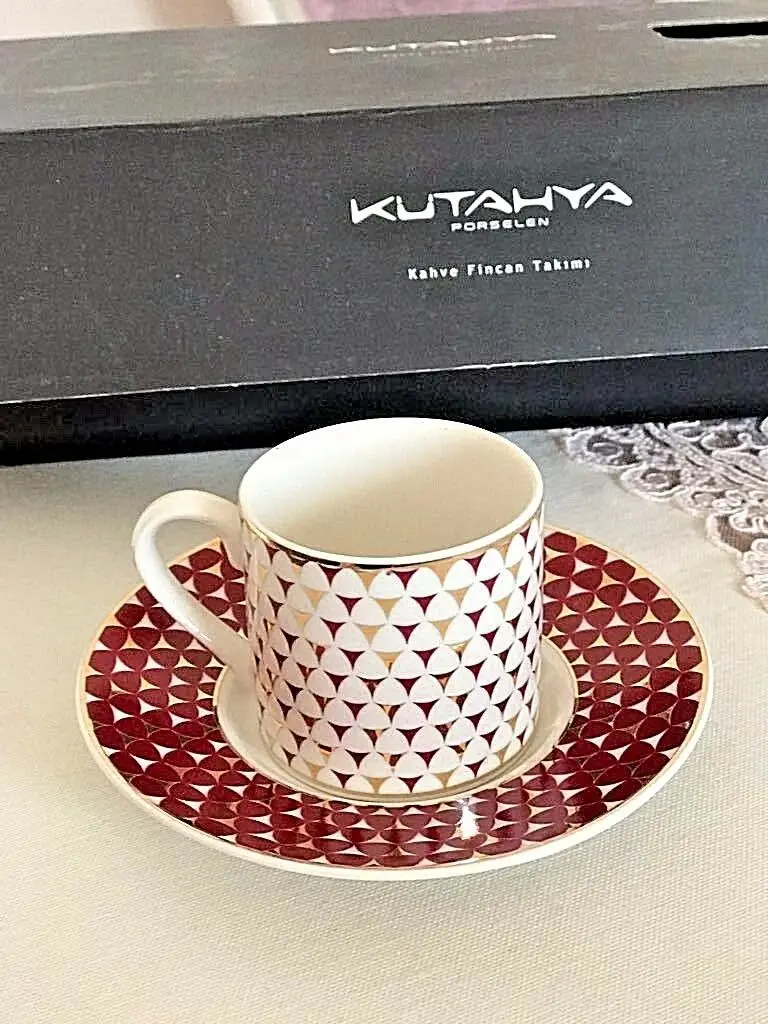 

Набор из 6 Kutahya Porselen турецкий кофейные чашки для эспрессо и блюдца с бесплатной доставкой