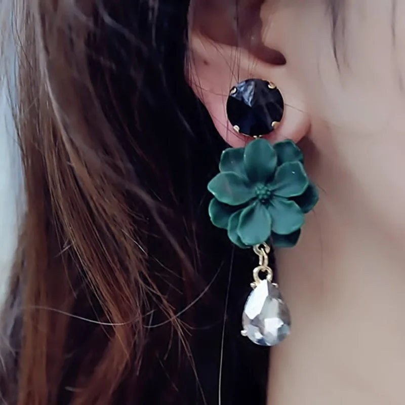 DoreenBeads гипербольные серьги в форме цветка круглые серьги-гвоздики капли воды