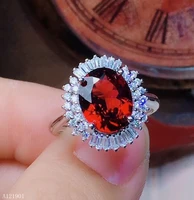 kjjeaxcmy boutique jewelry 925 silver inlaid natural garnet girl ring support detection sdfghj